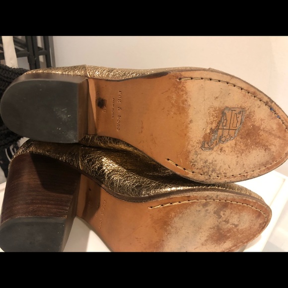 Rag and bone crackle leather gold boots size 40 - Picture 4 of 5